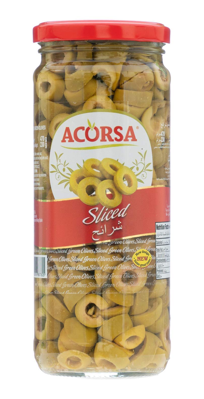 Acorsa Green Sliced ​​Olives (12 x 470gm)