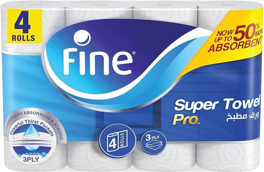 FINE TISSUE KITCHEN ROLL SUPER TOWEL (4x12)