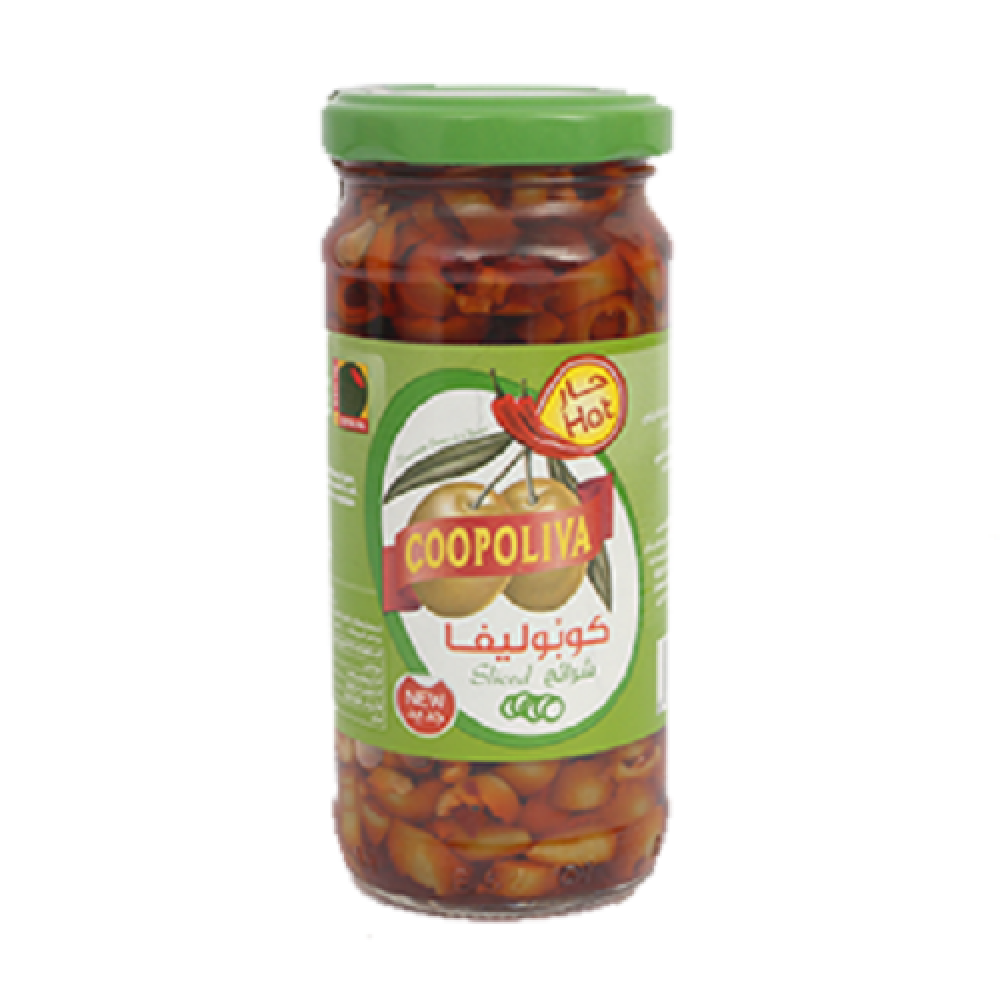 Spicy Sliced ​​Green Olives - Coopoliva (12 x 114gm)